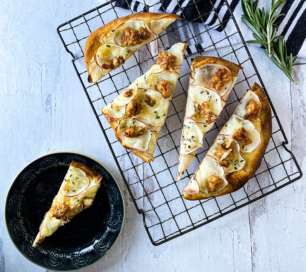 Rabbit Sausage And Potato Flatbread - Be Wild Eats